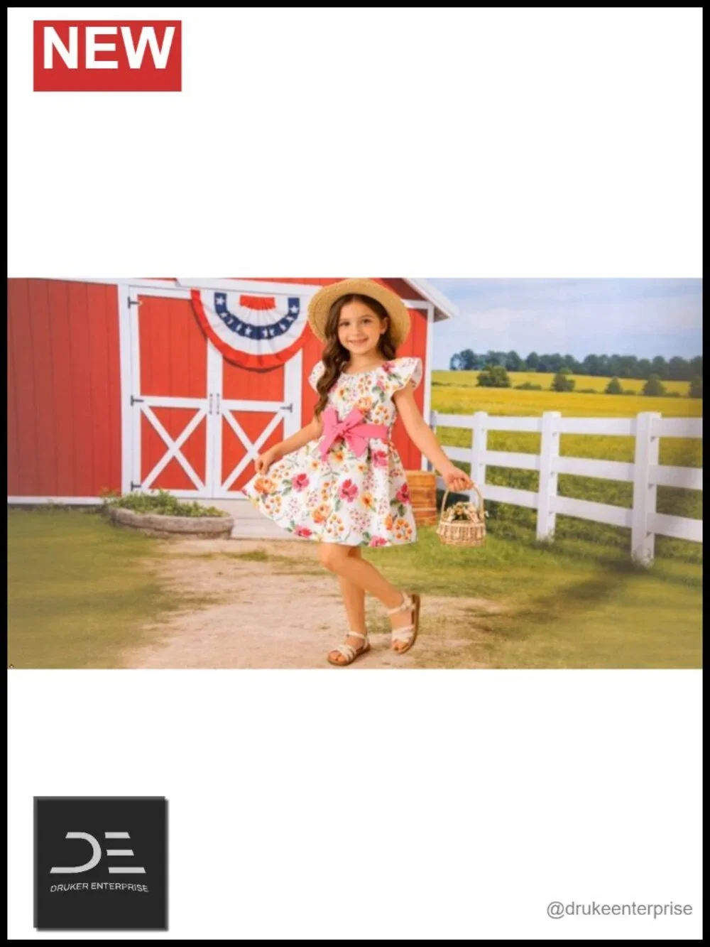 Kids Ruffle Sleeveless Floral Summer Sundress Polyester Blend Beach Party Outfit
